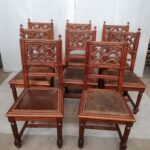 18DG32 8 Oak Gothic chairs