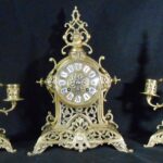 3 Piece solid brass "Japy Freres"" Clock"