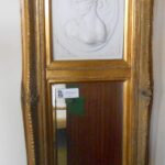 New Gold leafed mirror with marble plaque