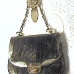 Black leather purse Hallmarked for Birmingham E32