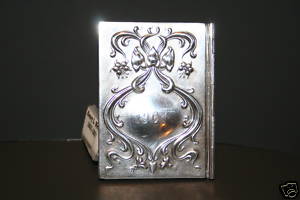 925 STERLING SILVER REPOUSSE BUSINESS CAR CASE HOLDER