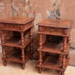23DG23 Huntting style end cabinets with rattan