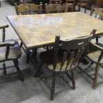 3BR9 - Elegant Parquetry Table with chairs