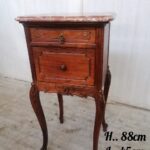 19DG8-French Louis XV Rosewood nightstand with marble top