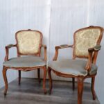 HG3 A Pair of Oak Louis XV Style chairs